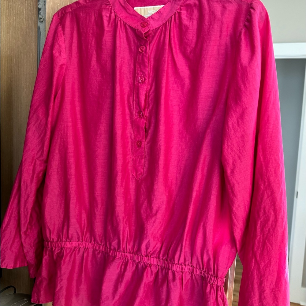 Micheal Kors Women's Pink Button-Up Top